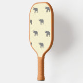 灰色の象のシルエットパターン ピックルボールラケット (左)