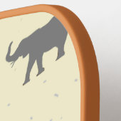 灰色の象のシルエットパターン ピックルボールラケット (左詳細)