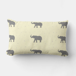 灰色の象のシルエット ランバークッション