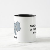 灰色の象の漫画のマグカップ マグカップ (中央)