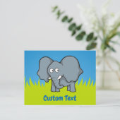 灰色の象の漫画はがき ポストカード (スタンド正面)