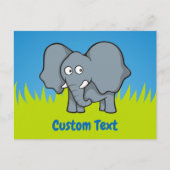 灰色の象の漫画はがき ポストカード (正面)