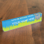 灰色の象の漫画 デスクネームプレート (側面)