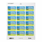 灰色の象の漫画 ラベル (フルシート)