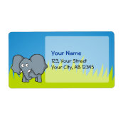 灰色の象の漫画 ラベル (正面)