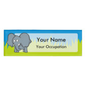 灰色の象の漫画 名札 (正面)