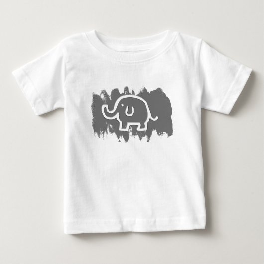 灰色の象 ベビーTシャツ (正面)