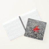 灰色の質感の道路に雨の赤い秋の葉 ノートブック (内部)