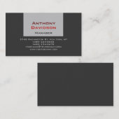 灰色の赤いトレンディーマネージャの名刺 名刺 (正面/裏面)