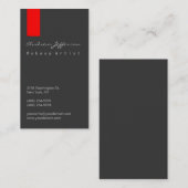 灰色の赤いプロフェッショナルスクリプトアーティスト名刺 名刺 (正面/裏面)