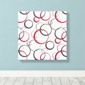 灰色の赤い円（白） キャンバスプリント (インサイチュ (ウッドフロア))