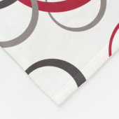 灰色の赤い円（白） フリースブランケット (角)