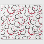 灰色の赤い円（白） ラッピングペーパー (フラット)