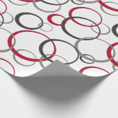 灰色の赤い円（白） ラッピングペーパー (角)