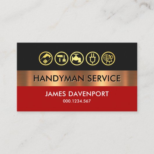 灰色の赤い金ゴールドの手作り層 名刺 (正面)