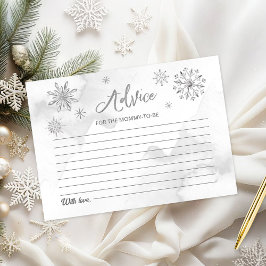 灰色の赤ちゃんシャワーの途中に少し雪の結晶がある