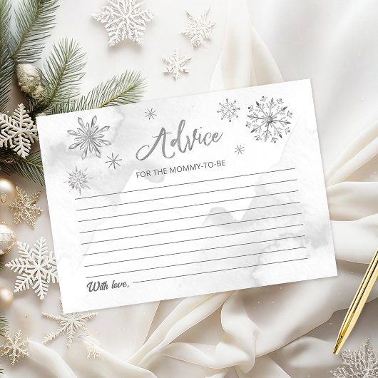 灰色の赤ちゃんシャワーの途中に少し雪の結晶がある