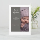 灰色の赤ちゃんシャワー招待状 招待状 (スタンド正面)