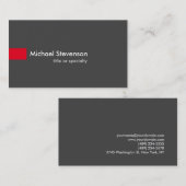 灰色の赤のコンモダンサルタントビユニークジネスカード 名刺 (正面/裏面)