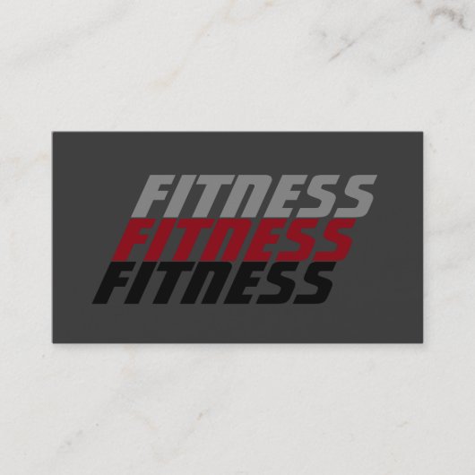 灰色の赤のモダン洗練されたパーソナルトレーナー 名刺 (正面)
