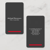 灰色の赤の垂直プロフェッショナルラウンド名刺 名刺 (正面/裏面)