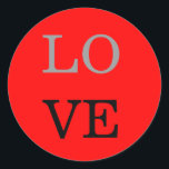 灰色の赤の背景の結婚愛 ラウンドシール<br><div class="desc">簡単に色やフォントを変えられる。ロゴや背景画像も好きなように追加できる。</div>