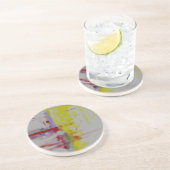 灰色の赤の黄色の抽象芸術表現者 コースター (側面)