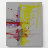 灰色の赤の黄色の抽象芸術表現者 フォトプラーク (正面)