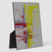 灰色の赤の黄色の抽象芸術表現者 フォトプラーク (側面)