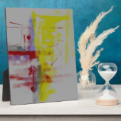 灰色の赤の黄色の抽象芸術表現者 フォトプラーク (側面)