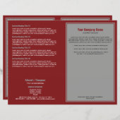 灰色の赤シンプルい縁ど文書 (正面/裏面)