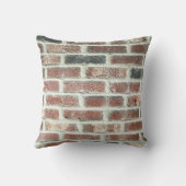 灰色の赤レンガの壁の背景レンガのテクスチャ クッション (裏面)