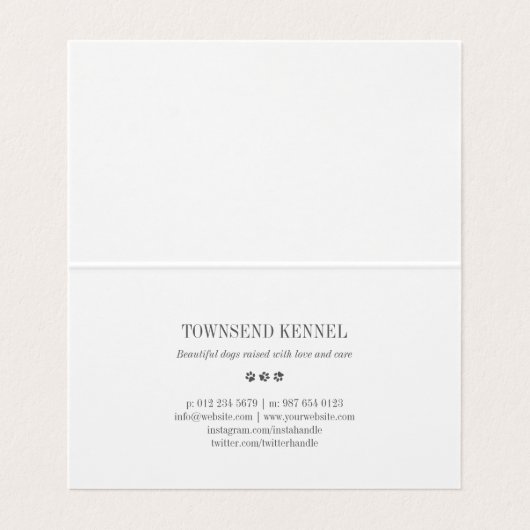 灰色の足は-写真のコラージュ-犬の犬小屋を印刷します 名刺 (内部フラット)
