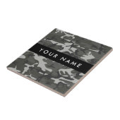 灰色の迷彩模様、お名前、パーソナライズ タイル (側面)