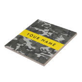 灰色の迷彩模様、お名前、パーソナライズ タイル (側面)