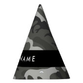 灰色の迷彩模様、お名前、パーソナライズ パーティーハット (右)