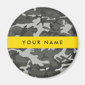 灰色の迷彩模様、お名前、パーソナライズ マグネット (正面)