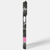 灰色の迷彩模様、お名前、パーソナライズ Case-Mate iPhoneケース (裏面 / 右)