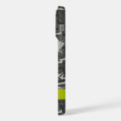 灰色の迷彩模様、お名前、パーソナライズ iPhoneケース (左側面)