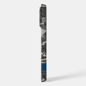 灰色の迷彩模様、お名前、パーソナライズ iPhoneケース (左側面)