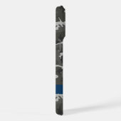 灰色の迷彩模様、お名前、パーソナライズ iPhoneケース (右側面)