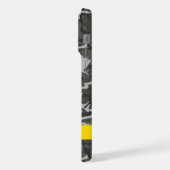 灰色の迷彩模様、お名前、パーソナライズ iPhoneケース (左側面)