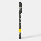 灰色の迷彩模様、お名前、パーソナライズ iPhoneケース (右側面)