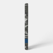 灰色の迷彩模様、お名前、パーソナライズ SAMSUNG GALAXYケース (左側面)