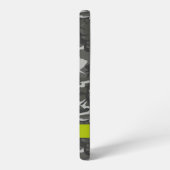 灰色の迷彩模様、お名前、パーソナライズ SAMSUNG GALAXYケース (左側面)