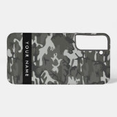 灰色の迷彩模様、お名前、パーソナライズ SAMSUNG GALAXYケース (裏面横)