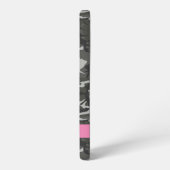 灰色の迷彩模様、お名前、パーソナライズ SAMSUNG GALAXYケース (左側面)