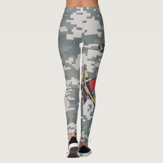 灰色の迷彩、いかりグラフィックデザイン023。 レギンス (裏面)