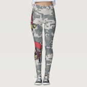 灰色の迷彩、いかりグラフィックデザイン023。 レギンス (正面)