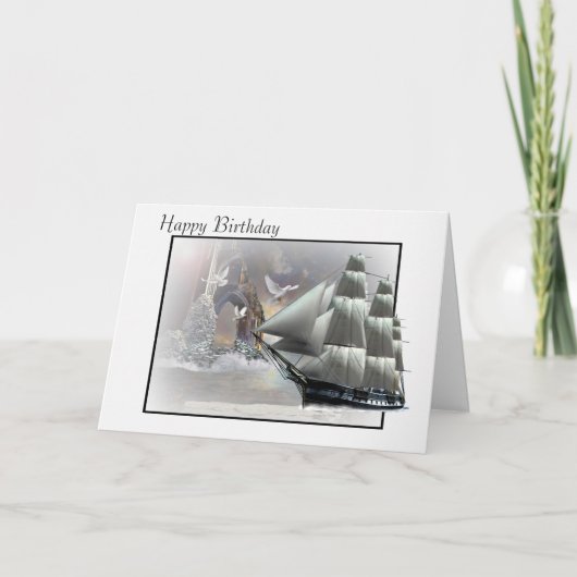 灰色の避難所のバースデー・カード カード (正面)